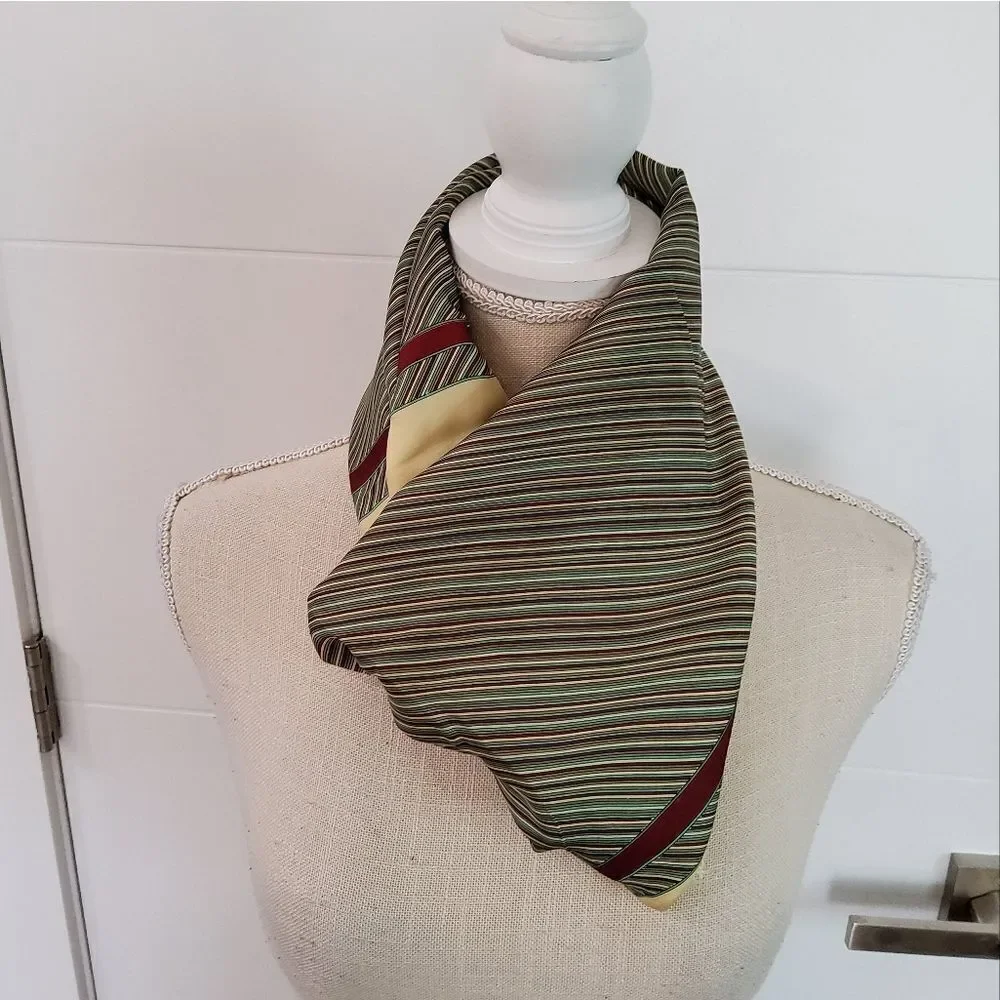 Carlo Palazzi Silk Wool Striped Scarf Size 11,5